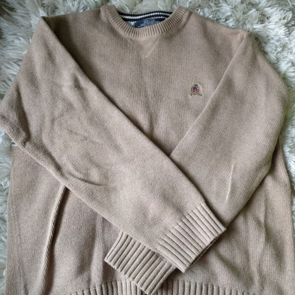 Men's Tommy Hilfiger Tan Crewneck Pullover Sweater